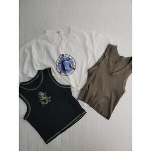 Brandy Melville LOT (3) Crop Top Tee Womens One Size Multicolor